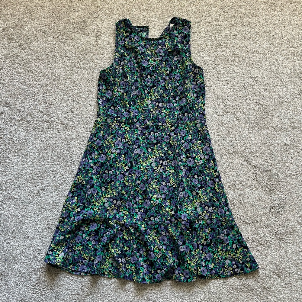 LOFT Outlet Blue and Green Floral Dress, size 4